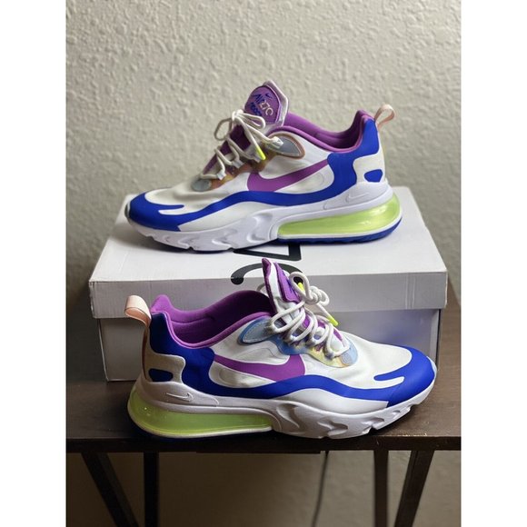 Nike Air Max 270 React‎ Easter White Berry Royal CW0630-100 Men's Size 9.5 - Picture 3 of 6